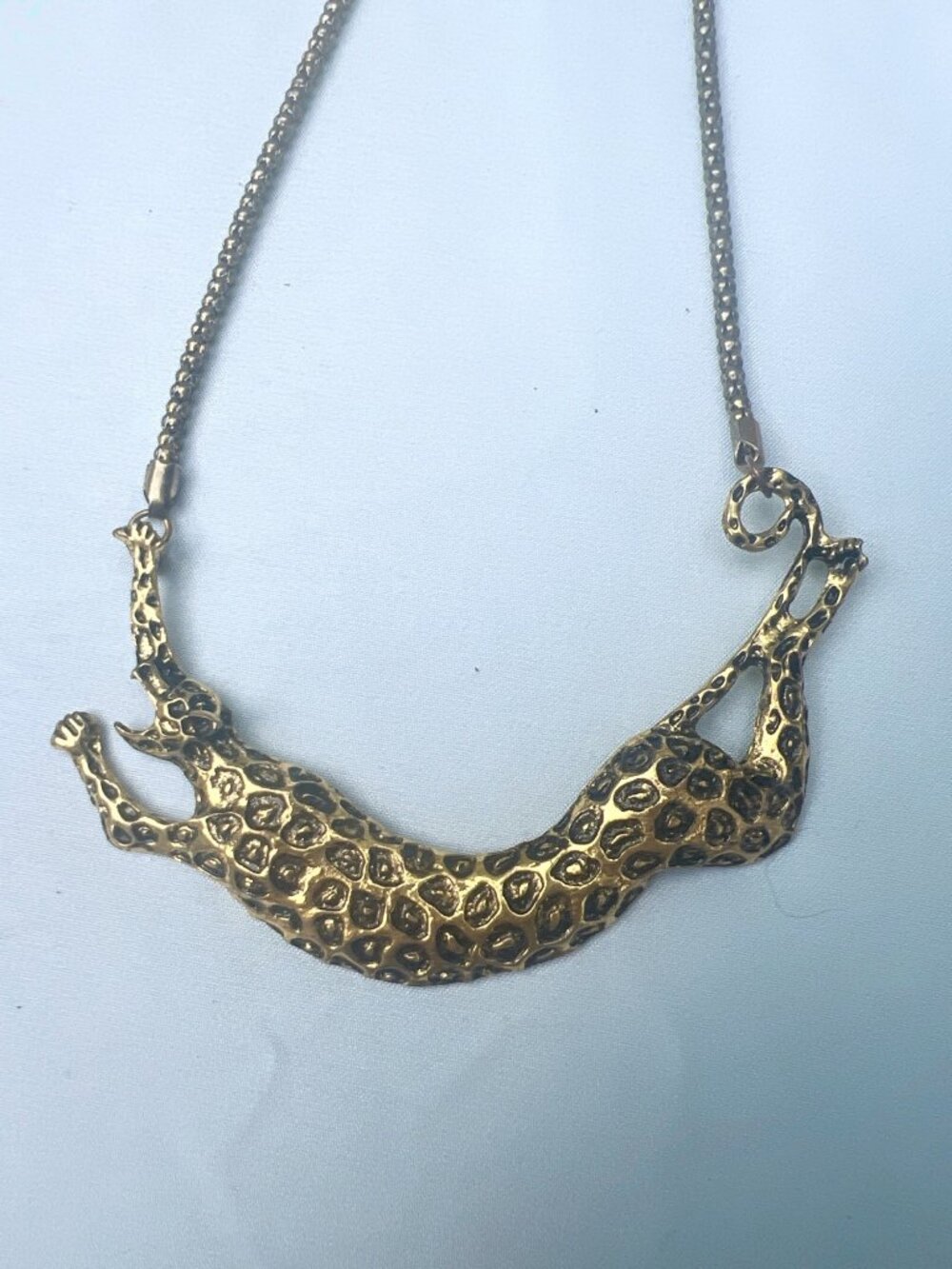 Gold-Tone Jaguar Pendant Necklace With Adjustable Chain - Picture 8 of 9